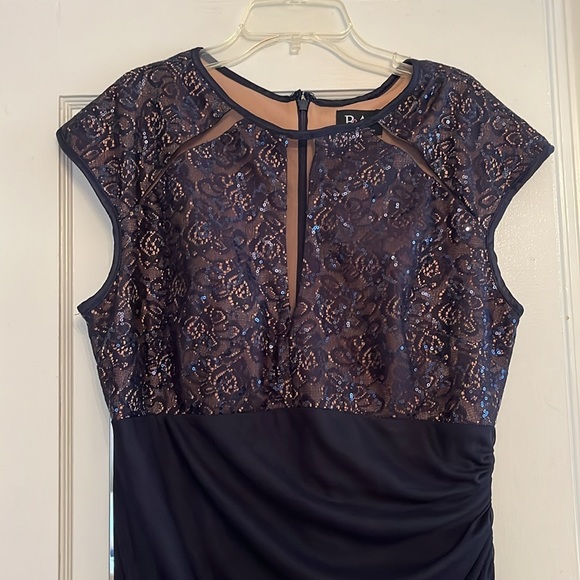 Midnight Blue Chiffon Gown - Picture 2 of 3